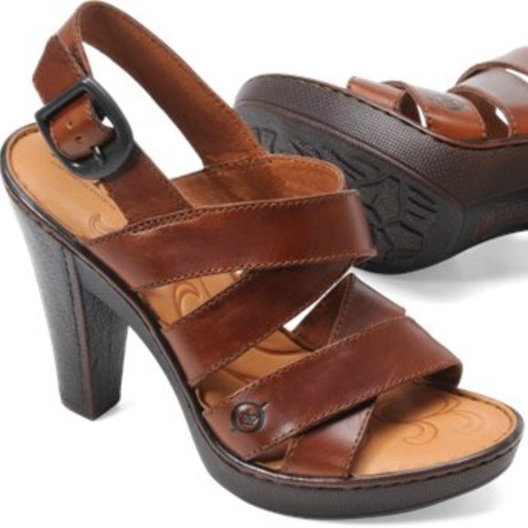 Born Shoes - Born Micheline brown leather sandals Size 8